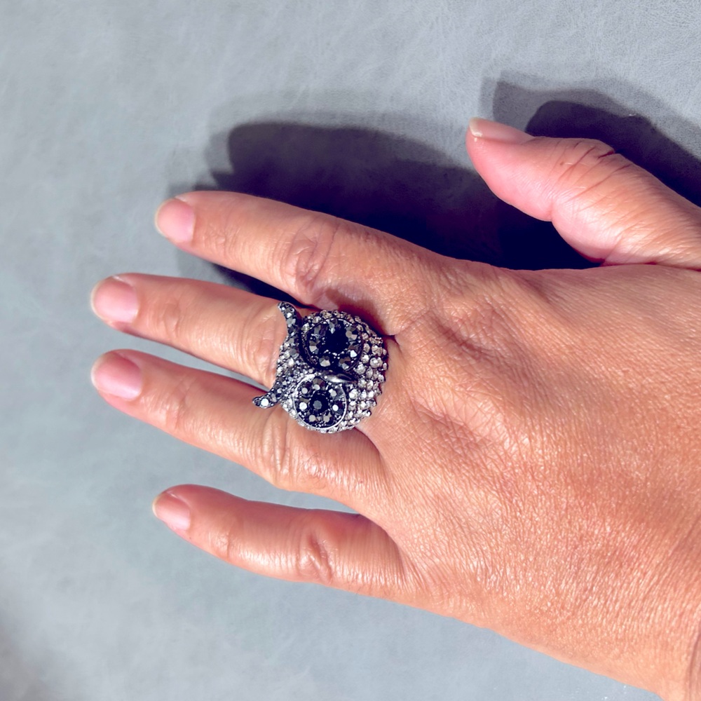 Rhinestone Owl Ring